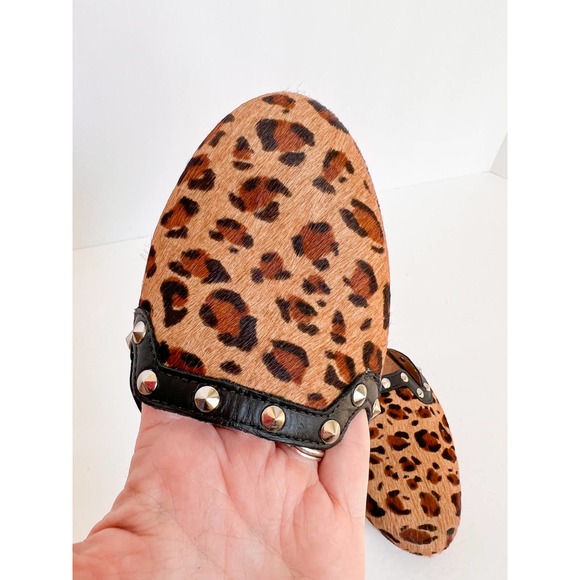 CORSO COMO Women's Brown/Black Calf Hair Leather Leopard Studded Flats size 8.5 - Picture 4 of 13